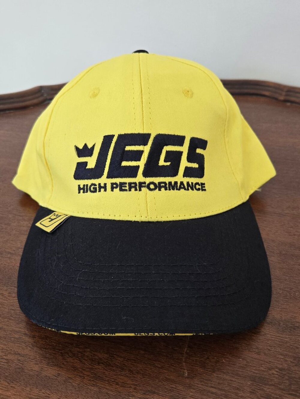 Mechanic Hat JEGS Yellow Black Snapback Adjustable Racing High Performance